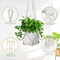 3-Pack Macramé Plant Hangers – Indoor Hanging Planter Baskets with Wood Beads, Decorative Flower Pot Holders, Ivory White (Pots Not Included)